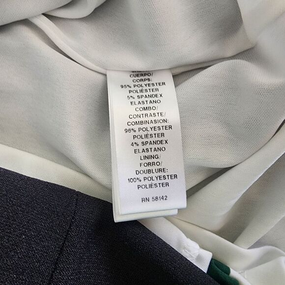 Maggy London Green and Black Sheath Dress with Crew Neck New With Tags - Picture 3 of 13